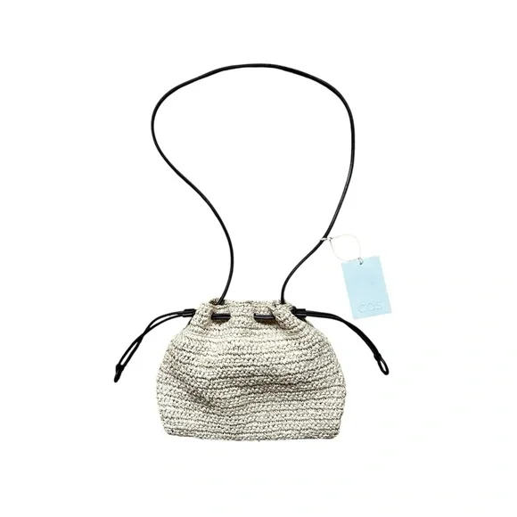 NWT COS Mini Woven Raffia Cavatelli Clutch Shoulder Bag - Picture 8 of 10